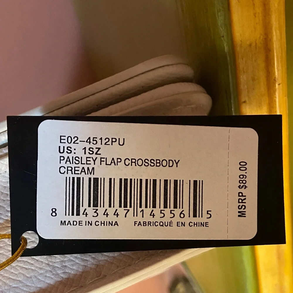 Bebe Los Angeles NWT Cream and White Crossbody Shoulder Bag 7.5x5x2 - Picture 6 of 6